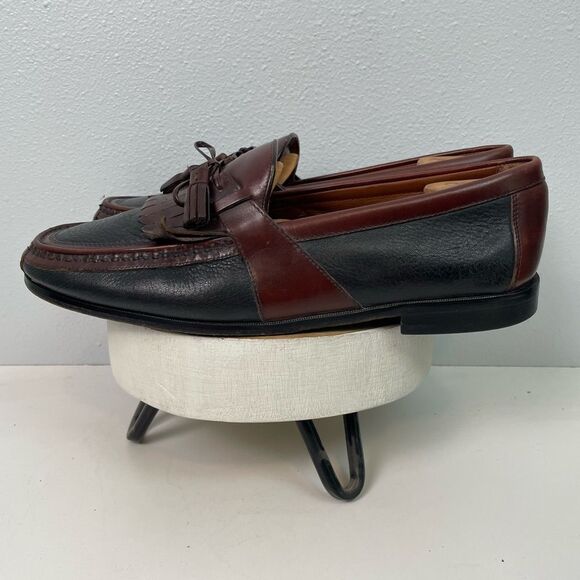 Johnston & Murphy Black and Brown Tassel Loafers Size 12W EUC - Picture 1 of 9